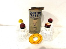 Ancienne Boîte de Volant de Badminton Carlton plastic Shuttlrcock