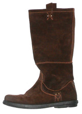 PALLADIUM Bottes Plates Zippées Cuir Daim Brun Foncé P 38 TBE