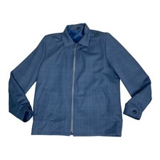 Vintage 60s/70s Carreaux Bleu Veste Harrington XL Écossais Blouson Bomber Mod