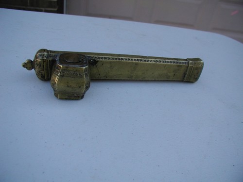 Antique brass pen case - brass,