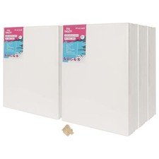 60x Toile Tendue avec Cales en Bois 12" x 16" Blanc Vide Peinture Conseil