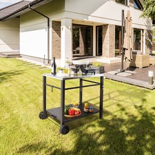 VEVOR Desserte Plancha Chariot de Barbecue Plan de Travail en Inox pour Jardin