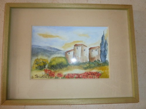 Aquarelle encadrée 32cm - aquarelle,