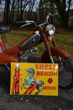 Plaque émaillée shell benzin - émaillée,