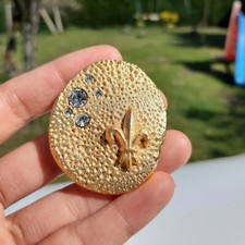 Broche ancienne bijoux vintage collection rare Guy Laroche iris 