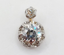 Pendentif antique or rose 18k diamant taille ancienne 1,05 carat (circa 1900)