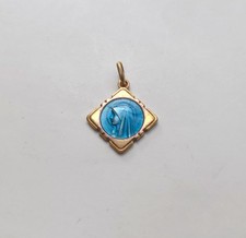 Médaille Lourdes émail bleu