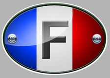 OVALE DRAPEAU FRANCE 12cm AUTOCOLLANT STICKER AUTO MOTO (OA017)