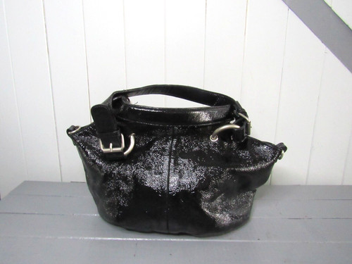 Sac cuir vernis noir - , sabrina