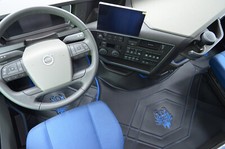 Camion Tapis de Sol Tunnel Cuir Artificiel Noir/Bleu Convient pour Volvo Fh 5