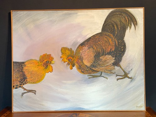 Grand tableau huile - , sur