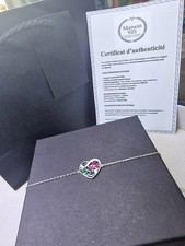 Bracelet cœur argent massif