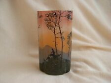 LEGRAS,ANTIQUE FRENCH CAMEO GLASS VASE,SHEPHERD IN FOREST,EARLY 20th CENTURY.