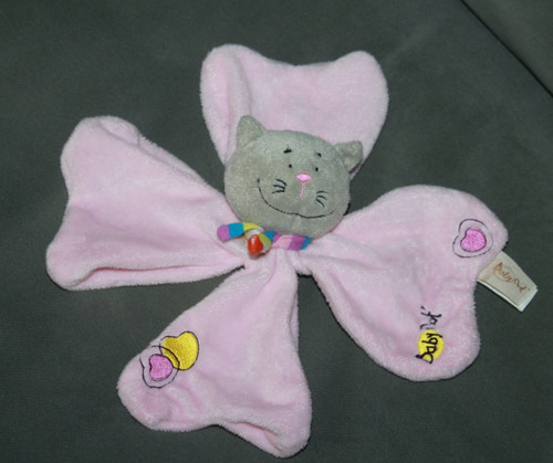 Doudou plat chat gris - ,