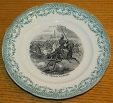 ASSIETTE LA VIE MILITAIRE cavalerie SARREGUEMINES et DIGOIN teller VINTAGE PLATE