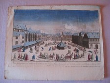 Vue d'optique perspective du Mont de la st Vierge Frauen Berg à Francfort XVIIIe