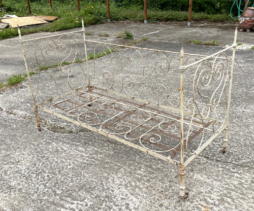 Lit pliant banquette fer - lit,