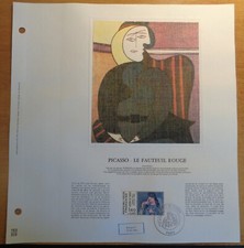 SERIGRAPHIE ENCART 1er JOUR THIAUDE 163/350 PICASSO : LE FAUTEUIL ROUGE