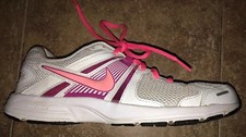 Womens Nike Dart 10 580427-100 Reslon Motion Fit Running Shoes Sz 8.5 White/Pink