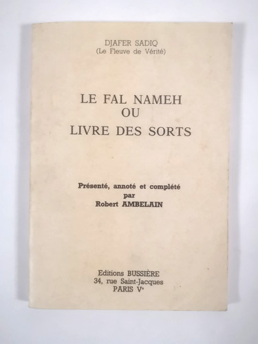 Fal nameh livre - fal, ou