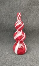 Grand Vase Verre/Cristal Italie Vintage 50-60 Décor Tournant Murano empoli