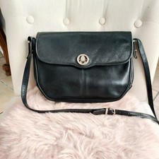 Sac cuir noir vintage marque Pourchet Paris