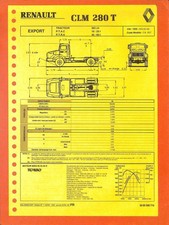 RENAULT CLM 280 T / TRACTEUR / FICHE EXPORT de  1991