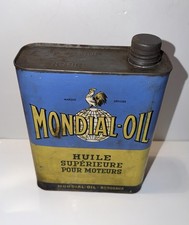 Ancien Bidon Huile Mondial Oil