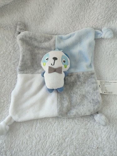 Doudou plat panda bleu - plat,