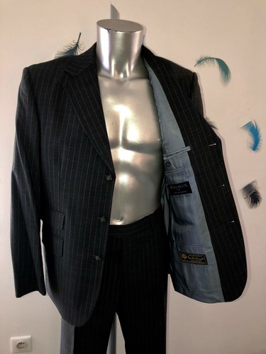 Costume anthracite rayé - rayé, bleu