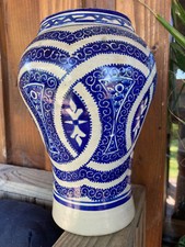 Vase ou potiche marocaine, région de Fès, décor bleu outremer , 1910/1920