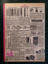 THERMOMETRES HYGROMETRE PLUVIOMETRE publicité 1961