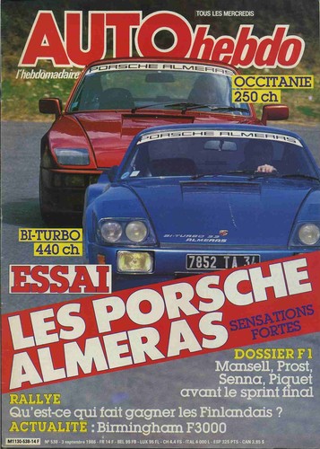 Auto hebdo 538 - hebdo, 03/09/1986