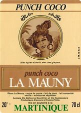 Etiquette de Rhum(70cl)-Punch Coco..20°/-La Mauny-Martinique-R.529