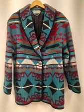 Vintage Aztec Wool Coat Womens