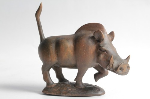 Phacochère bois sculpté