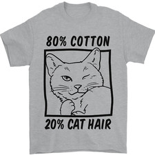 Partie Coton Partie Poil De Chat T-Shirt Drôle Pour Hommes 100% Coton