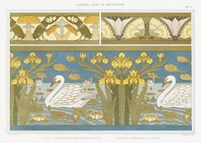 Art mural Art Nouveau cygne et