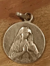 Médaille Religieuse Ancienne Vierge Marie Gravé 1903