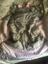 Floppy Seat Deluxe Plush Grocery Cart High Chair Cover Pink And Grey Print Girl