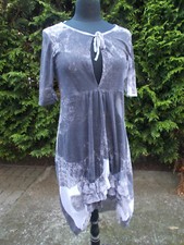 ROBE gris imprimé  légère LAUREN VIDAL transparente M 36/38 arriere plus long