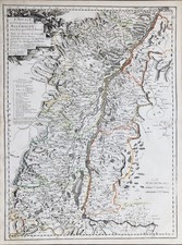 Elsass Alsace Strasbourg Colmar Bâle Bade Rhin Carte Sanson 1666