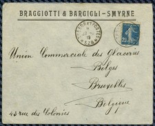 POSTE aux ARMÉES - Lettre de SMYRNE (Levant) obl. TRÉSOR ET POSTES *128* - 1919