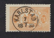 SUEDE: Yv 8A,  P 13,belle oblitération  KARLSTAD, Très Frais