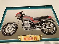 Moto Guzzi 750 V75 1990 fiche carte moto passion collection Atlas