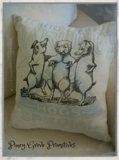 PRIMITIVE ANTIQUE GRAIN FEED SACK BAG LGE RE-PURPOSED PORCH PILLOW HOGS SPECIAL