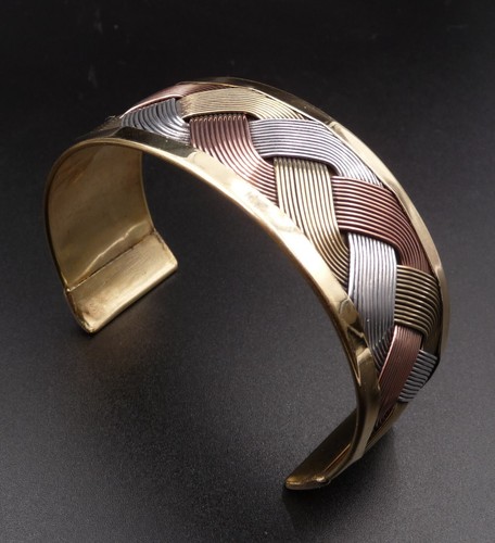 Bracelet cuivre tressé 3 - cuivre,