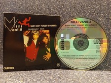 MILLI VANILLI CD MAXI SINGLE BABY DON' FORGET MY NUMBER SUBWAY MIX CARDSLEEVE