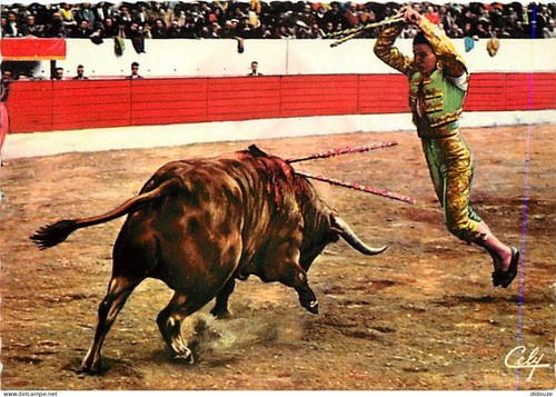 Carte postale corrida - -, une