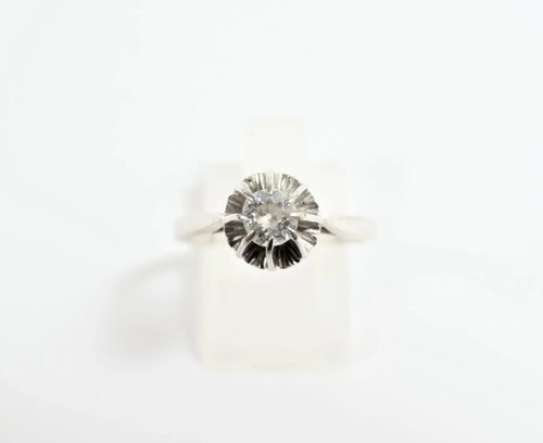 Bague solitaire blanc - bague, or